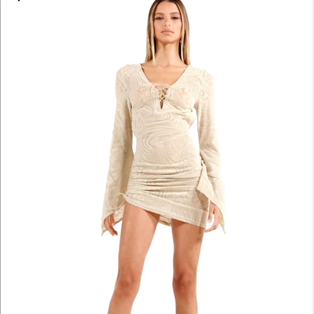 I am Gia - AMINA DRESS - TAN BURN OUT - S / TAN